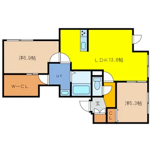 ラ・テール千歳【3階】の間取り