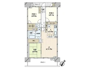 ロイヤルコート京葉蘇我 壱番館【9階】の間取り