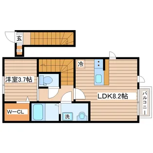 フルールB【2階】の間取り
