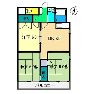 リバーサイドハイツ【3階】の間取り