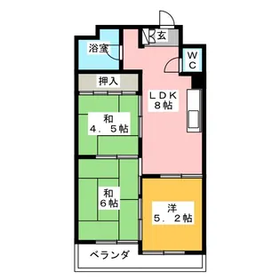 ハイツ牧野【4階】の間取り