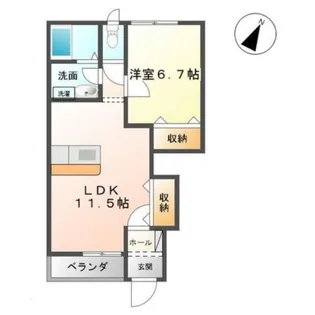 メルヴェール【1階】の間取り