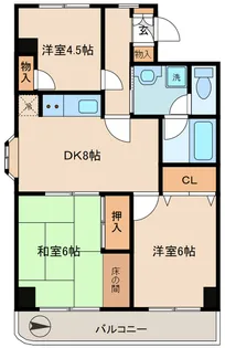 ボヌールナカネ【3階】の間取り