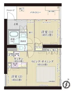 ガーデニエール砧WEST【8階】の間取り