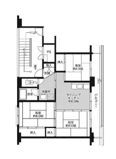 ビレッジハウスしわ中央1号棟【5階】の間取り
