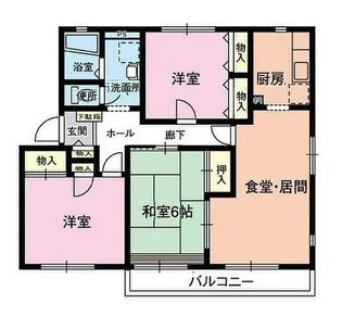 ガーデンハウス南片町【1階】の間取り