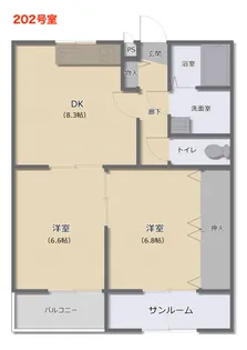 ロイヤルコート【2階】の間取り