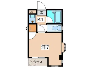 パ-ムハイツ【1階】の間取り