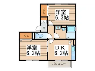 フォンティーヌ【2階】の間取り