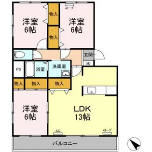 チェルシー南佃【2階】の間取り