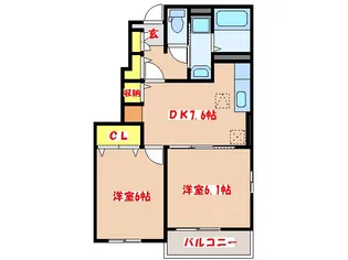 エクセルコ-ト宮崎【1階】の間取り