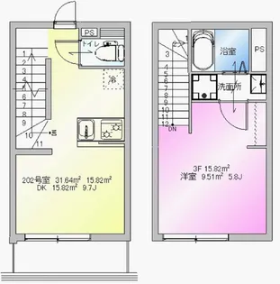 Reberty鵜の木【2階】の間取り