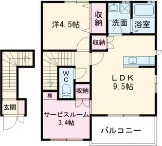 パルティールA【2階】の間取り