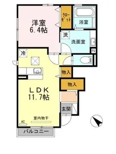 カーサエスペランサII【1階】の間取り