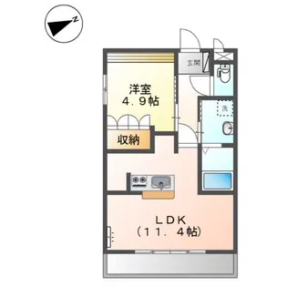 シャン グリシーヌ【2階】の間取り