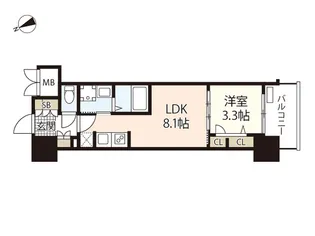 S-RESIDENCE東観音町achieve【7階】の間取り