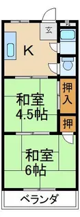 前川ハイツ【1階】の間取り