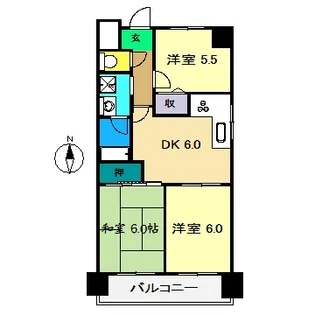ラポール上町【4階】の間取り