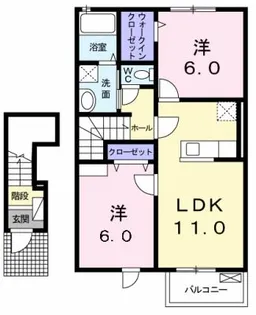 ウォーターグレイス B【2階】の間取り
