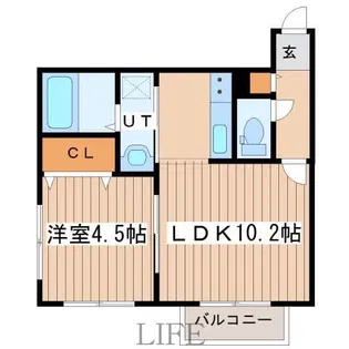 グランディール二十四軒【3階】の間取り