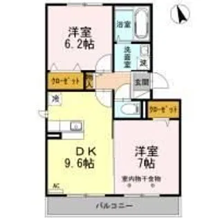セブンス ドエル B【1階】の間取り