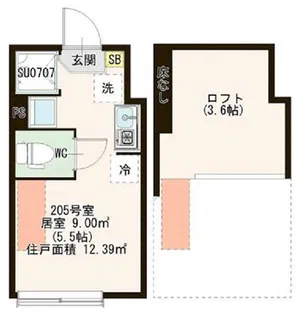 グロワール明大前【2階】の間取り