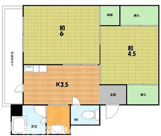 ビレッジハウス招提【4階】の間取り