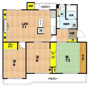 藤阪ハイツB9棟(リノベーション)【2階】の間取り