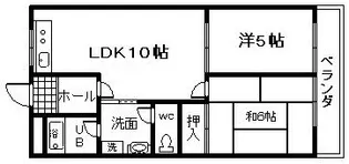 パレスさくらB【1階】の間取り