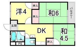 舞子コーポラス【6階】の間取り