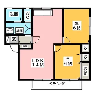 プロミネンスヴィラB【1階】の間取り
