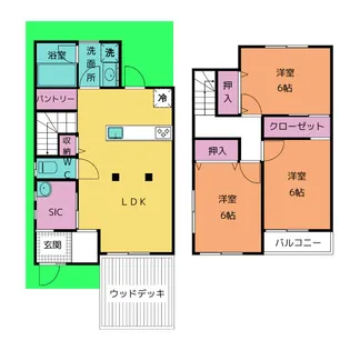 愛知県名古屋市名東区梅森坂3【一戸建】の間取り