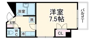 ブランネージュ四条大宮【8階】の間取り