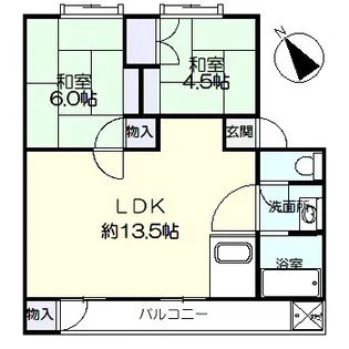 平尾住宅48号棟【2階】の間取り