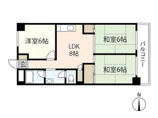 リバーサイド観音【1階】の間取り