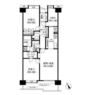 北仙台シティプレイス中央館【3階】の間取り