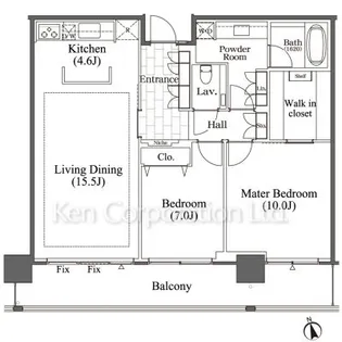 芝浦アイランド ブルームタワー【44階】の間取り