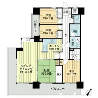ライオンズマンション宇部錦町【11階】の間取り