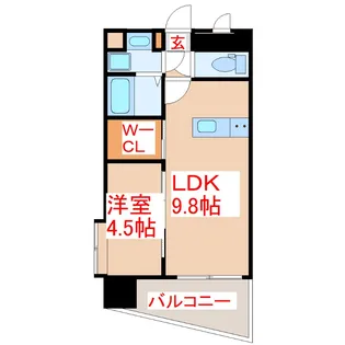 1LDKの間取り画像