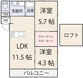 ワコーレ長船【2階】の間取り