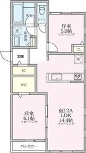 シンセイレジデンス入谷【2階】の間取り
