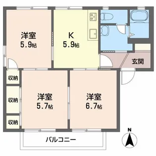 グランカーサ安岡 I棟【1階】の間取り