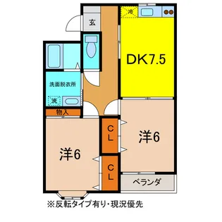 群馬県北群馬郡吉岡町大字南下【アパート】の間取り