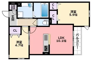 グラシア甲子園【2階】の間取り