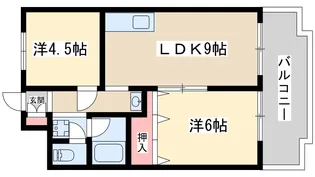 ダイアパレス三国3号館【2階】の間取り