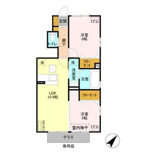 メゾンクオーレ【1階】の間取り