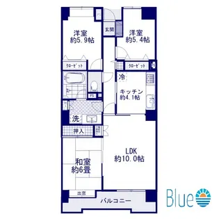 プランヴェール湘南茅ヶ崎【9階】の間取り