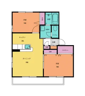 サニーヒルB【1階】の間取り