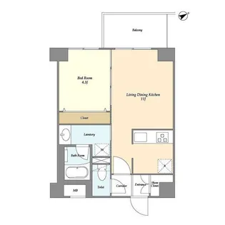 グランカーサ清澄白河【3階】の間取り