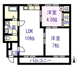 コーポ河原【1階】の間取り